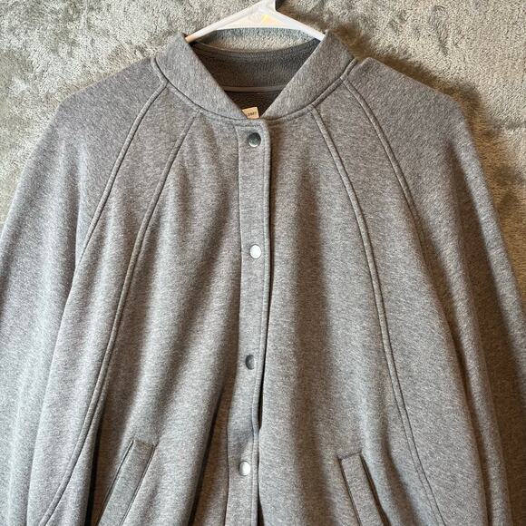 Lululemon Scuba Oversized Varsity Jacket Plush Heathered Medium Large Grey - Picture 2 of 8